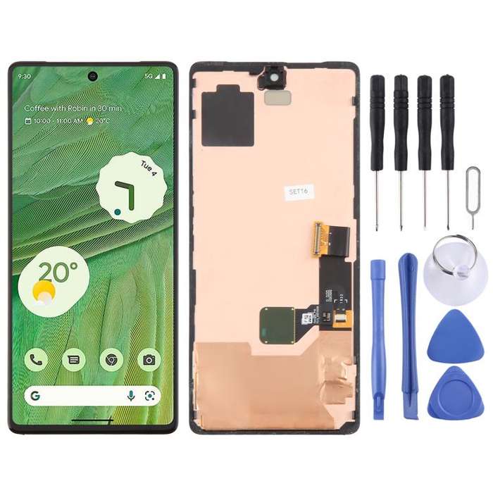For Google Pixel 7 GVU6C GQML3 Original AMOLED LCD Screen Digitizer Full Assembly with Frame (Black)