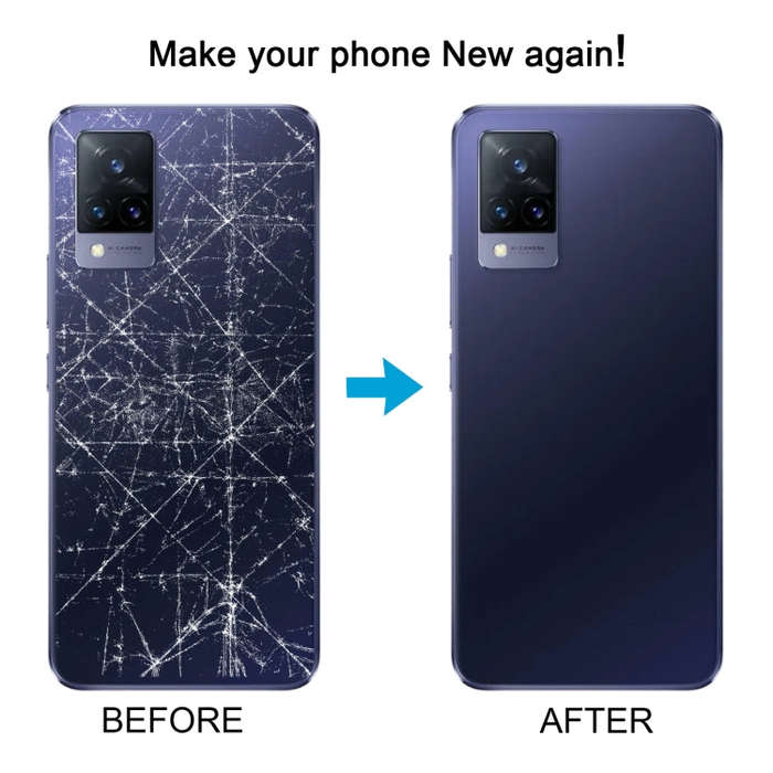 For vivo V21 Original Battery Back Cover with Camera Lens Cover(Blue)