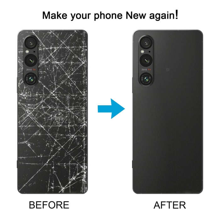 For Sony Xperia 1 V Original Battery Back Cover with Camera Lens Cover(Silver)
