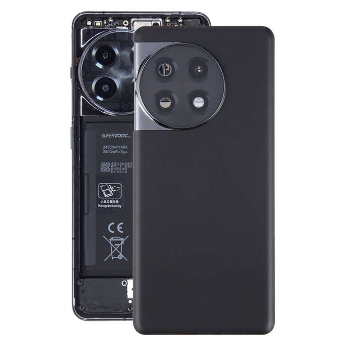 For OnePlus 11R Battery Back Cover with Camera Lens Cover(Black)
