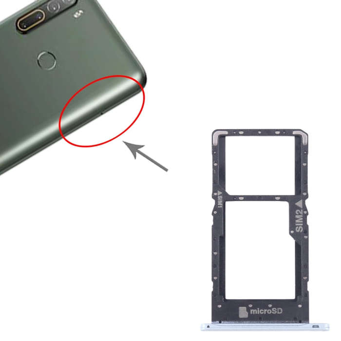 For HTC U20 5G Original SIM Card Tray + SIM / Micro SD Card Tray (White)