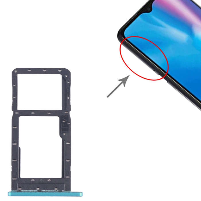 For Alcatel 1SE 2020 5030 SIM Card Tray + Micro SD Card Tray (Green)