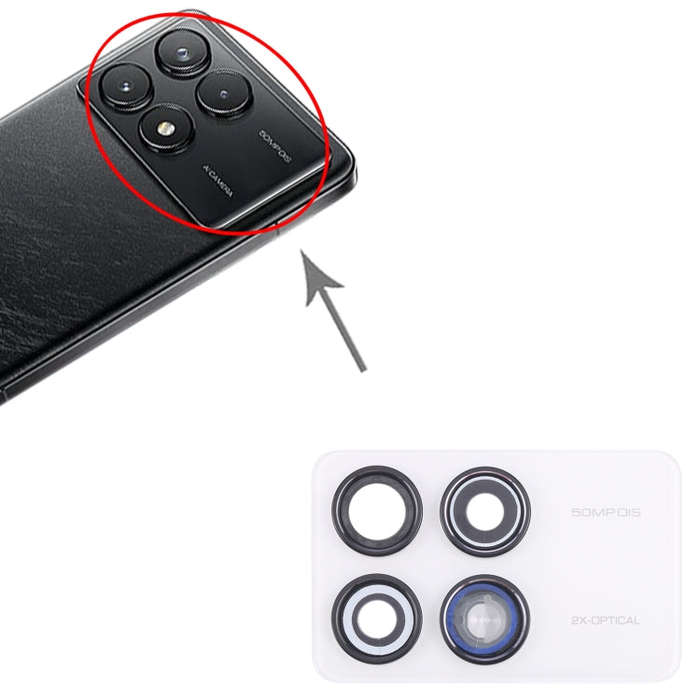 For Xiaomi Redmi K70 Pro Back Camera Lens Frame (White)