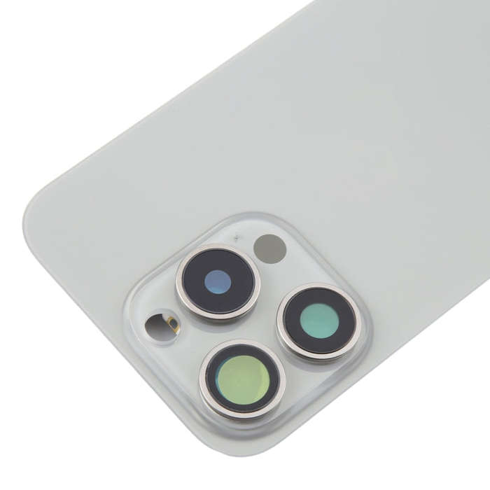 For iPhone 16 Pro Original Glass Battery Back Cover with Camera Lens Cover + MagSafe Magnet(Silver)