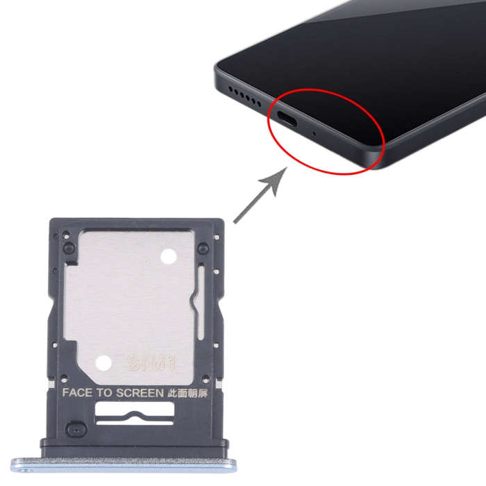 For Xiaomi Redmi Note 13 4G Original SIM Card Tray + SIM / Micro SD Card Tray (Blue)