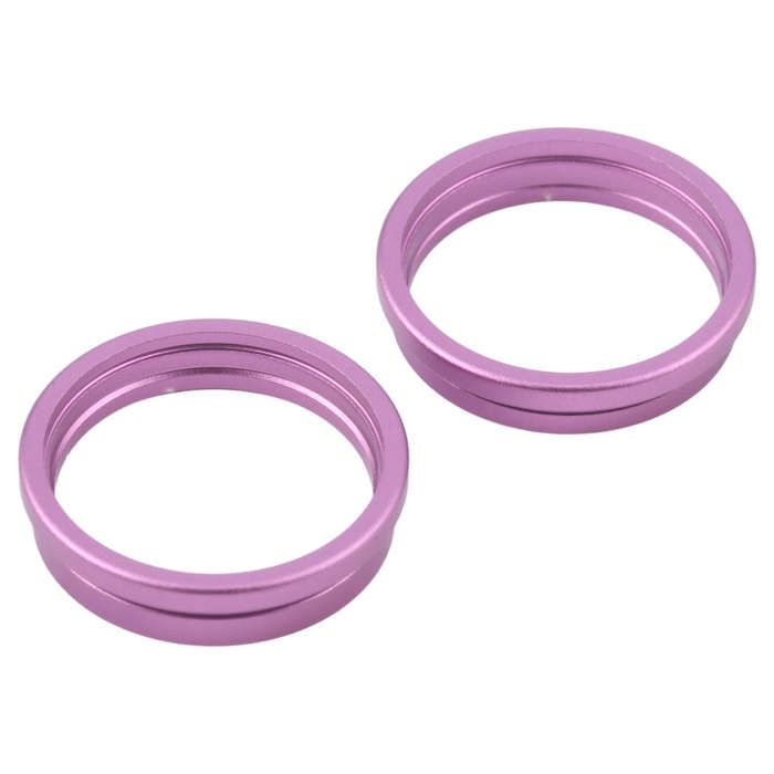 For iPhone 16 2pcs/set Rear Camera Glass Lens Metal Outside Protector Hoop Ring (Purple)