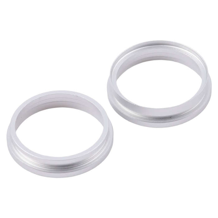 For iPhone 16 2pcs/set Rear Camera Glass Lens Metal Outside Protector Hoop Ring (Silver)