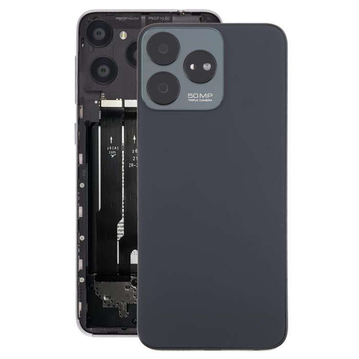 For ZTE Axon 50 Lite 8050 Glass Battery Back Cover with Middle Frame / Camera Lens Cover(Black)