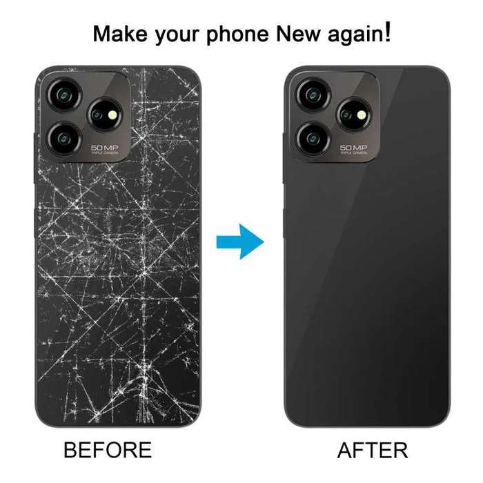 For ZTE Axon 50 Lite 8050 Glass Battery Back Cover with Middle Frame / Camera Lens Cover(Purple)