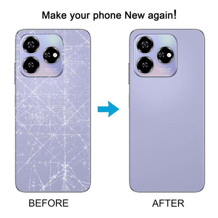 For ZTE Axon 60 / V60 Z2356 Glass Battery Back Cover with Middle Frame / Camera Lens Cover(Black)