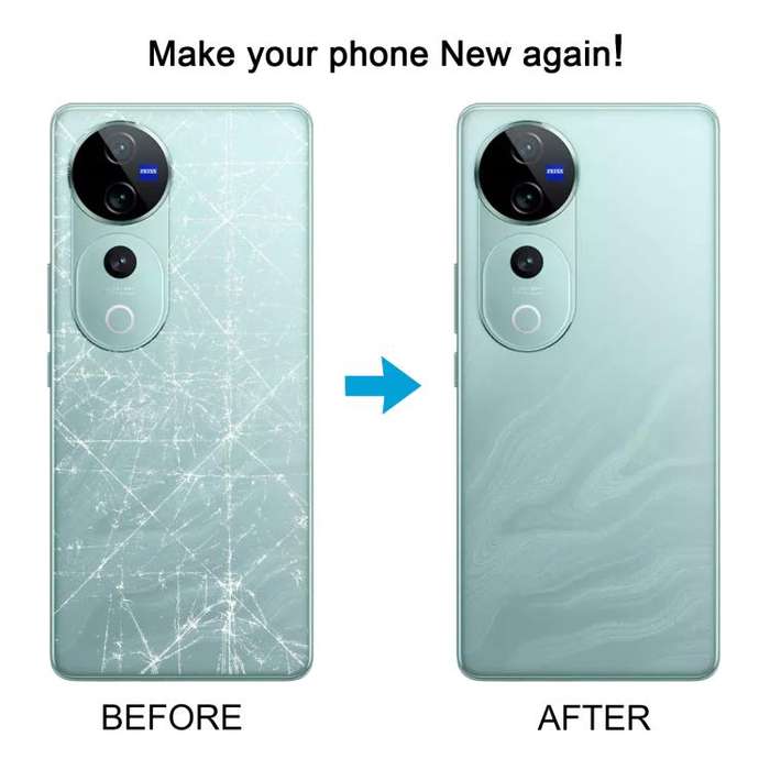 For vivo V40 Battery Back Cover with Camera Lens Cover(Blue)