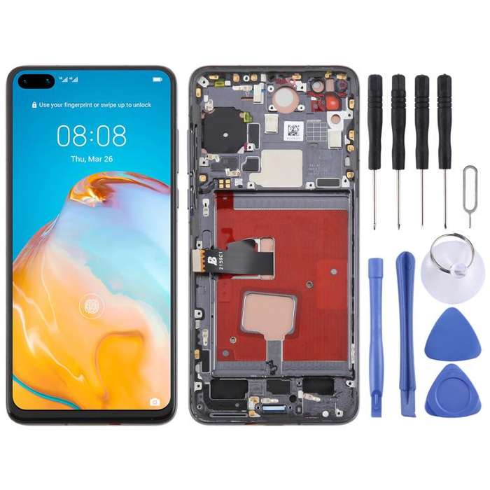 For Huawei P40 TFT LCD Screen Digitizer Full Assembly with Frame, Not Supporting Fingerprint Iden...