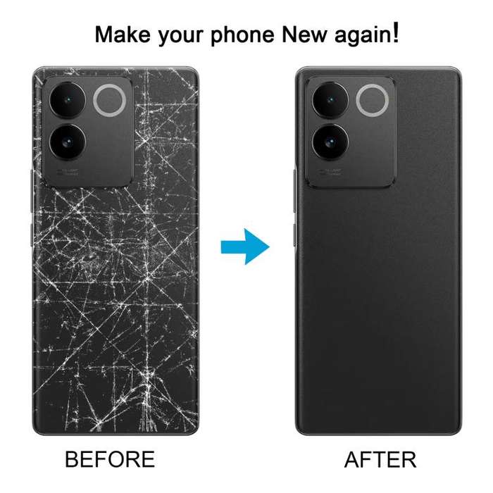 For vivo S17e Battery Back Cover with Camera Lens Cover(Black)