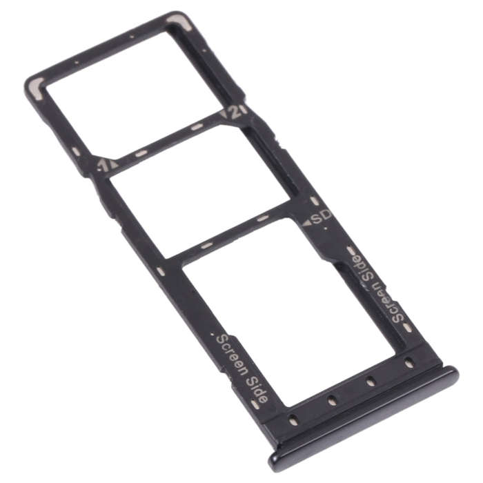For Infinix Hot 9 Pro SIM Card Tray + SIM Card Tray + Micro SD Card Tray (Black)