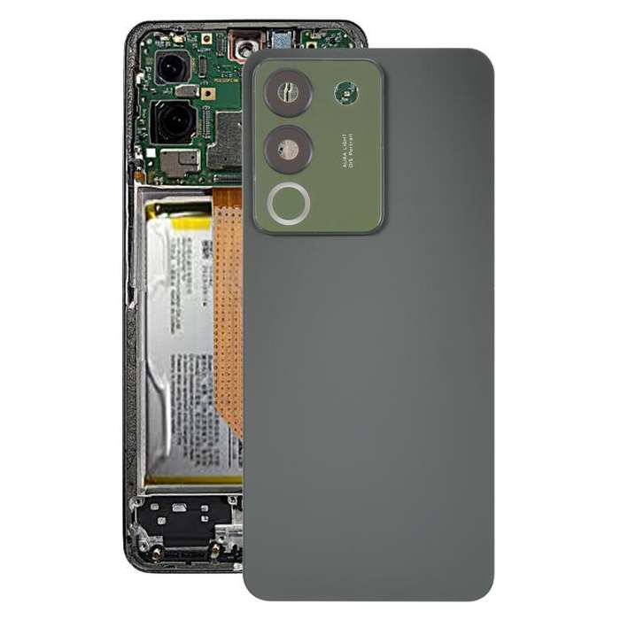 For vivo V29e Back Cover with Camera Lens Cover(Black)