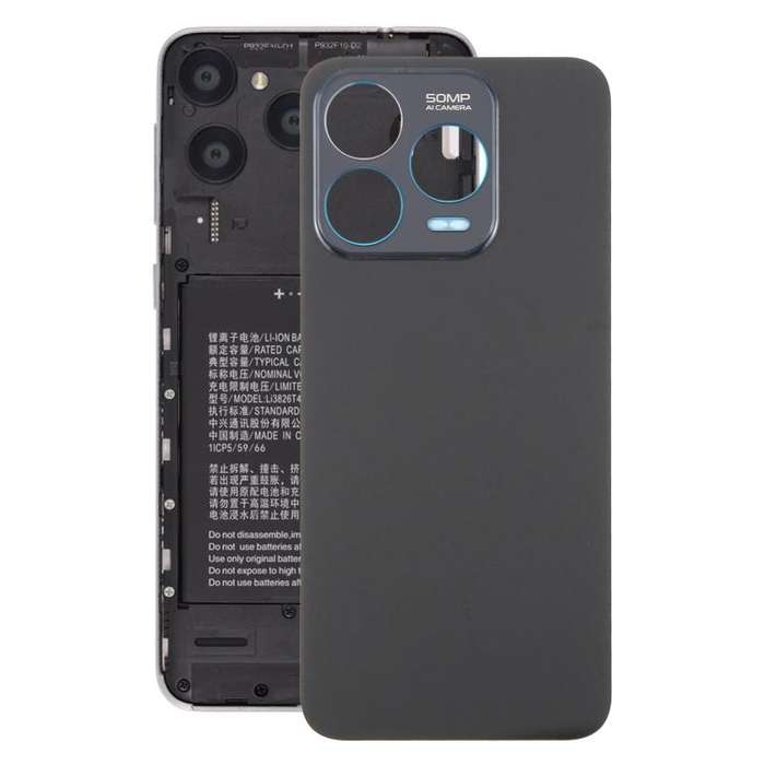 For ZTE Blade V70 Design Glass Battery Back Cover with Adhesive(Black)