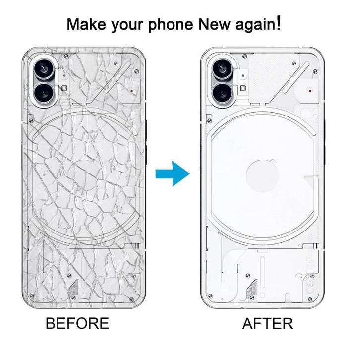 For Nothing Phone 1 A063 Glass Battery Back Cover(Transparent white)