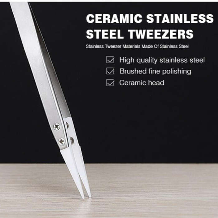 BAKU BA-I7-72MZ Stainless Steel Straight Tweezers