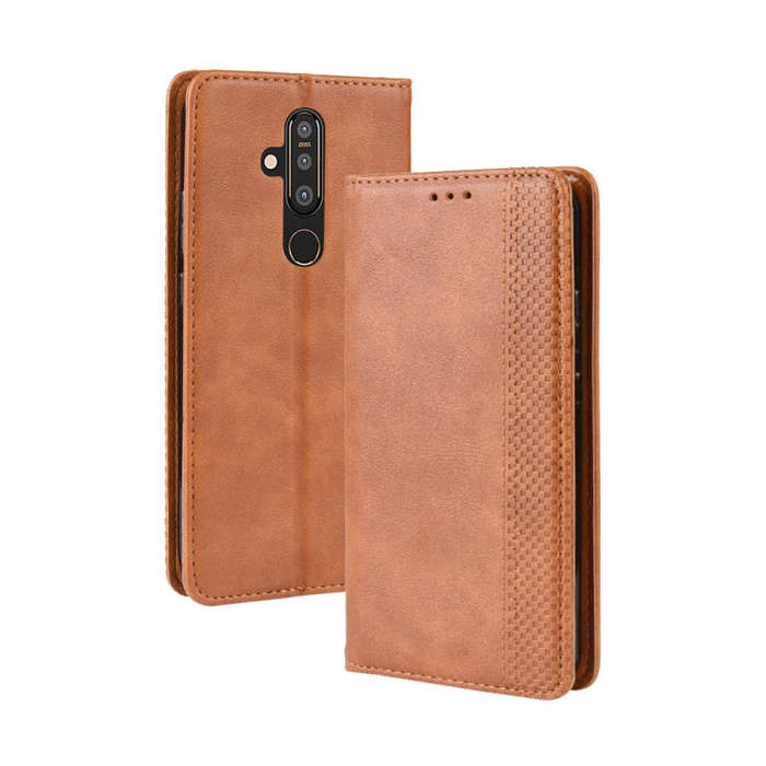 Magnetic Buckle Retro Crazy Horse Texture Horizontal Flip Leather Case for Nokia X71 / 8.1 Plus, ...