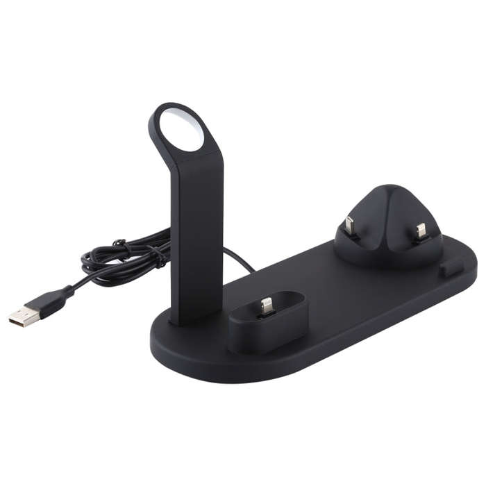 HQ-UD15 5 in 1 Micro USB + USB-C / Type-C + 8 Pin Interface Phone Charging Base with 8 Pin Earpho...
