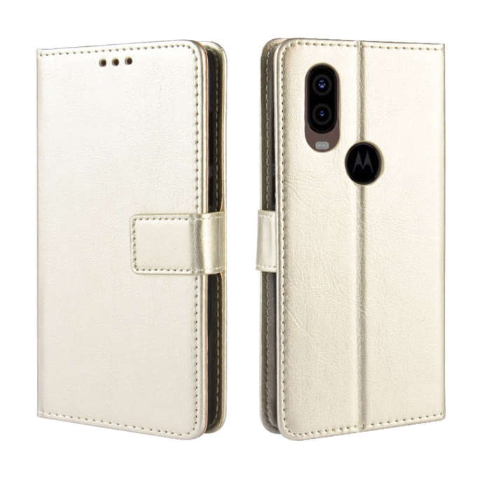 Retro Crazy Horse Texture Horizontal Flip Leather Case for Motorola MOTO One Vision, with Holder ...