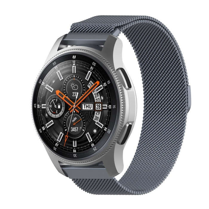 For Honor Magic Watch 2 42MM/Galaxy Active2 20mm Milan Stainless Steel Mesh Watch Band(Gray)