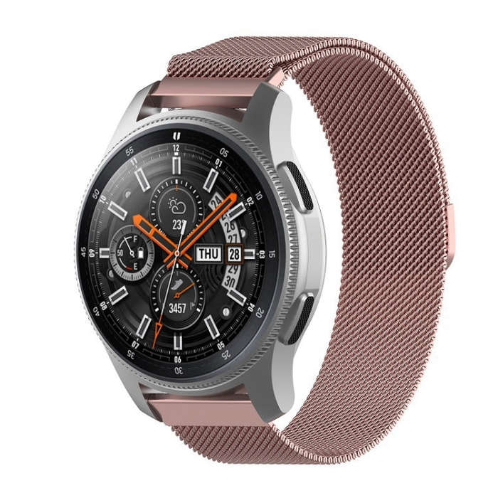 For Honor Magic Watch 2 42MM/Galaxy Active2 20mm Milan Stainless Steel Mesh Watch Band(Pink)