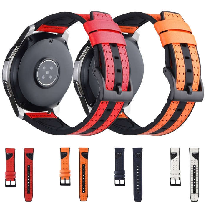 22mm For Huawei Watch GT2e / GT2 46mm Silicone Skin Carbon Fiber Watch Band(Orange)