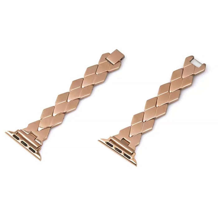 For Apple Watch Series 7 41mm / 6 & SE & 5 & 4 40mm / 3 & 2 & 1 38mm Diamond Stainless Steel Watc...