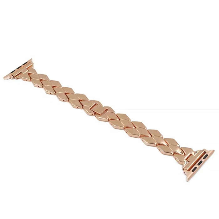 For Apple Watch Series 7 41mm / 6 & SE & 5 & 4 40mm / 3 & 2 & 1 38mm Diamond Stainless Steel Watc...