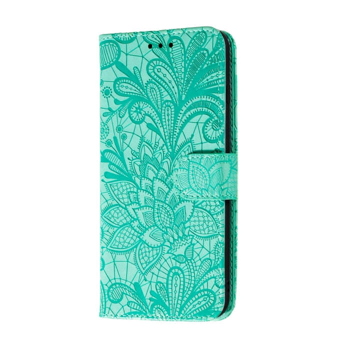For Huawei P Smart 2020 Lace Flower Embossing Pattern Horizontal Flip Leather Case , with Holder ...