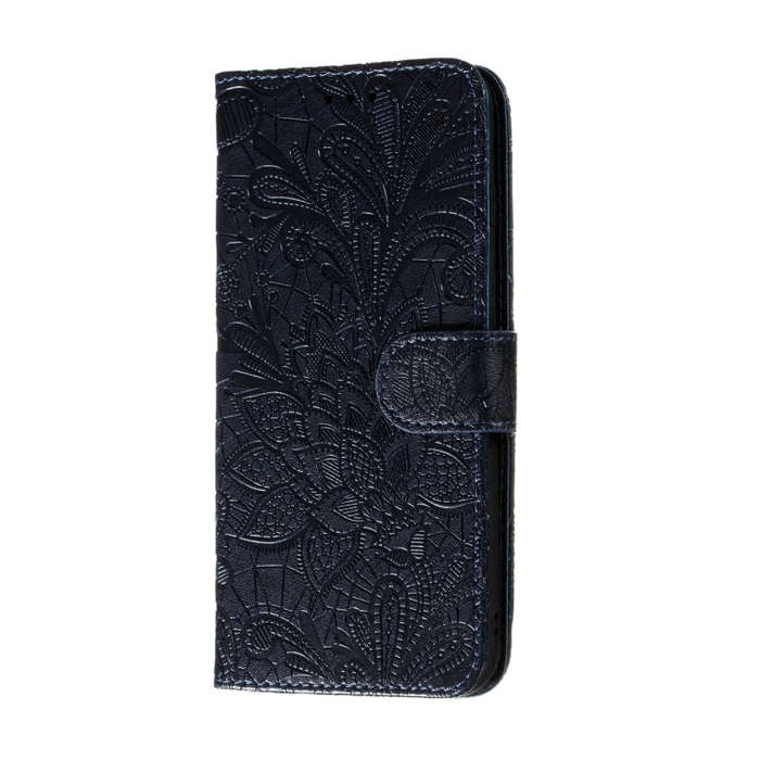 For Motorola Moto G8 Power Lite Lace Flower Embossing Pattern Horizontal Flip Leather Case , with...