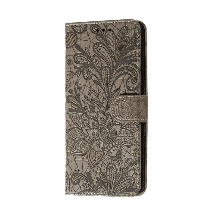 For Motorola Moto G8 Power Lite Lace Flower Embossing Pattern Horizontal Flip Leather Case , with...