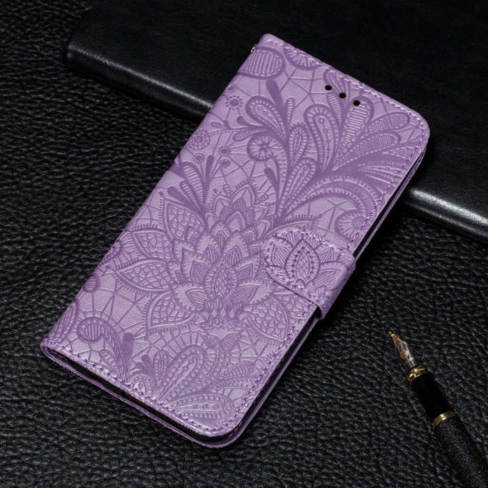 For Nokia 2.3 Lace Flower Embossing Pattern Horizontal Flip Leather Case , with Holder & Card Slo...