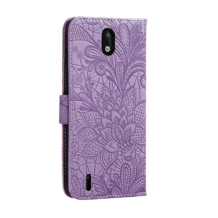 For Nokia 1.3 Lace Flower Embossing Pattern Horizontal Flip Leather Case , with Holder & Card Slo...