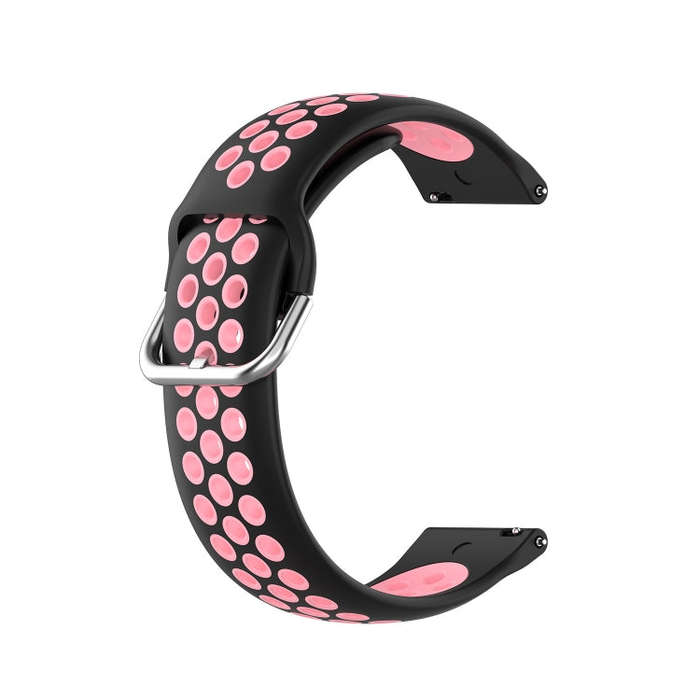 22mm For Huawei Watch GT2e/GT/GT2 46MM Fashion Inner Buckle Silicone Watch Band(Black pink)