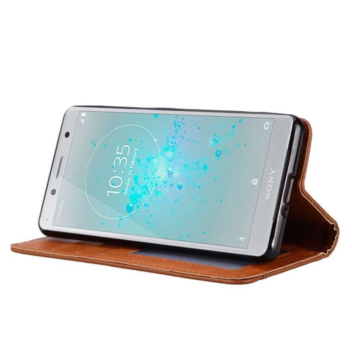 Knead Skin Texture Horizontal Flip Leather Case for Sony Xperia XZ2 Compact, with Photo Frame & H...