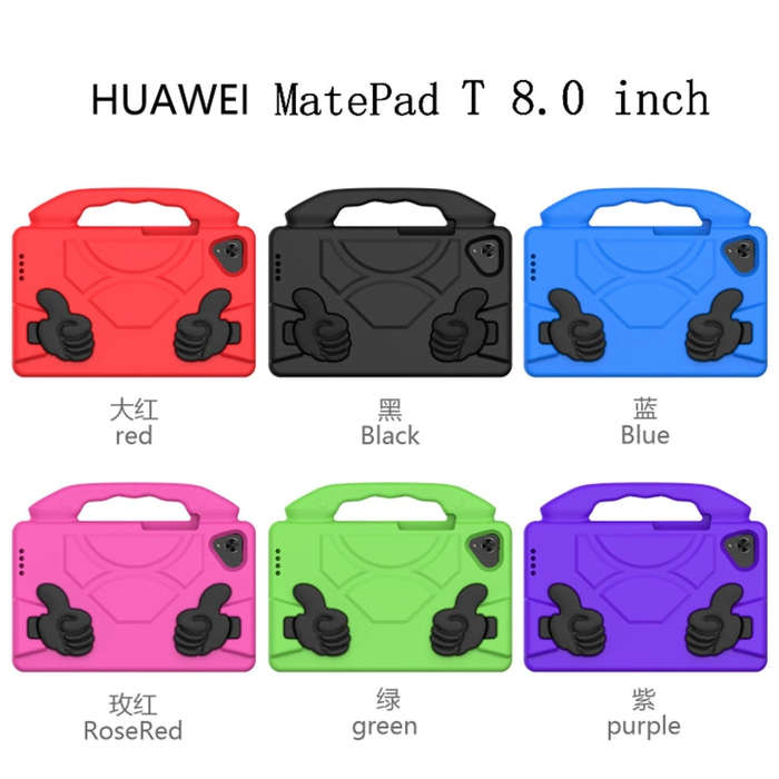 For Huawei MatePad T 8 2020 EVA Shockproof Protective Case with Thumb Holder(Green)