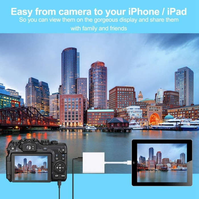 ZS-KL21806 2 in 1 8 Pin to USB 3.0 + Camera USB Read OTG Adapter, Compatible with IOS 13 and Abov...