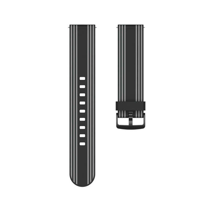 22mm For Huawei Watch GT2e / GT / GT2 46MM Striped Silicone Watch Band(Black Gary)