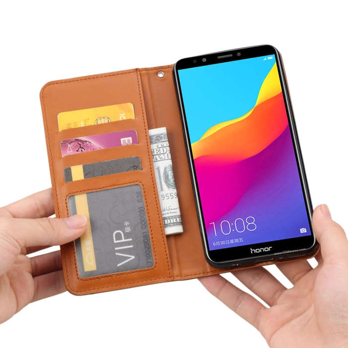 Knead Skin Texture Horizontal Flip Leather Case for Huawei Y7 Prime (2018) / Honor 7C / Enjoy 8, ...
