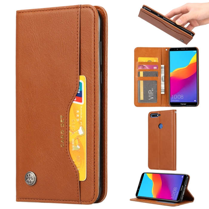 Knead Skin Texture Horizontal Flip Leather Case for Huawei Y7 Prime (2018) / Honor 7C / Enjoy 8, ...