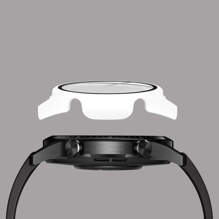 For Huawei watch GT2 46MM oil-injected PC Shell +9H Tempered Glass Film Integrated Protective She...