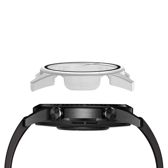 For Huawei watch GT2 46MM oil-injected PC Shell +9H Tempered Glass Film Integrated Protective She...
