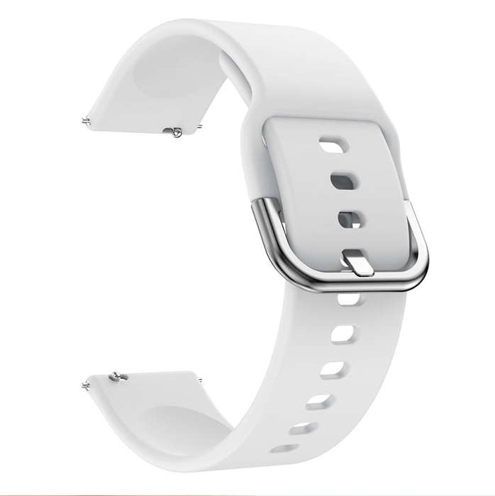 20mm For Huawei Watch GT2 42MM / Amazfit BipS 2 Youth Version Color Buckle Silicone Watch Band(Wh...