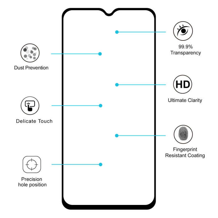 2 PCS ENKAY Hat-prince Full Glue 0.26mm 9H 2.5D Tempered Glass Film for OnePlus 6T & 7