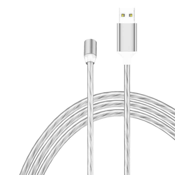 USB to 8 Pin Magnetic Suction Colorful Streamer Mobile Phone Charging  Cable, Length: 1m(Color Li...