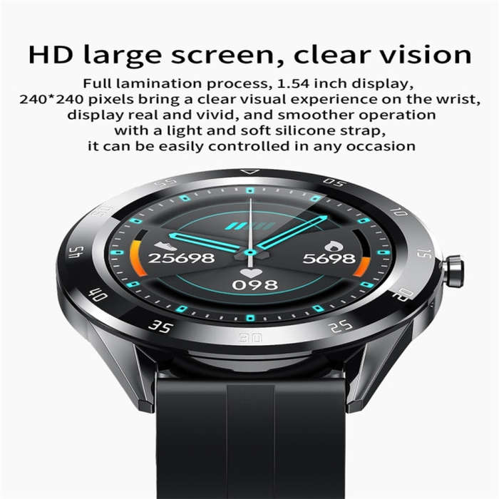 Y10 1.54inch Color Screen Smart Watch IP68 Waterproof,Support Heart Rate Monitoring/Blood Pressur...