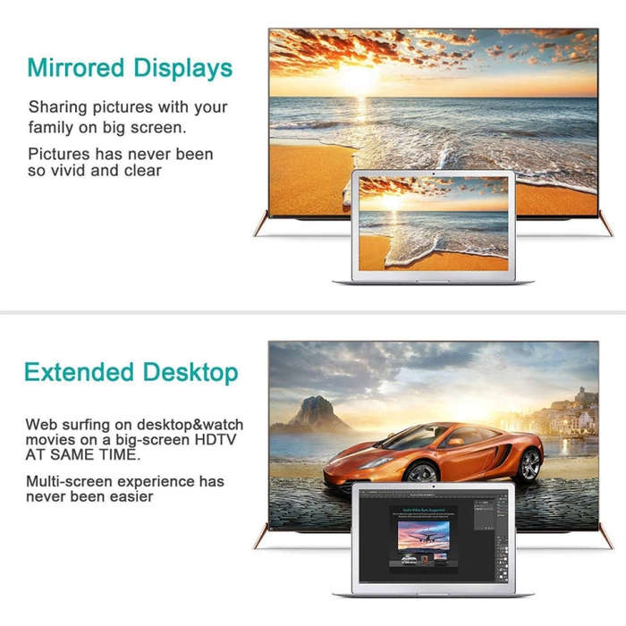 Mini DP to VGA Adapter Cable, Supports 1080P