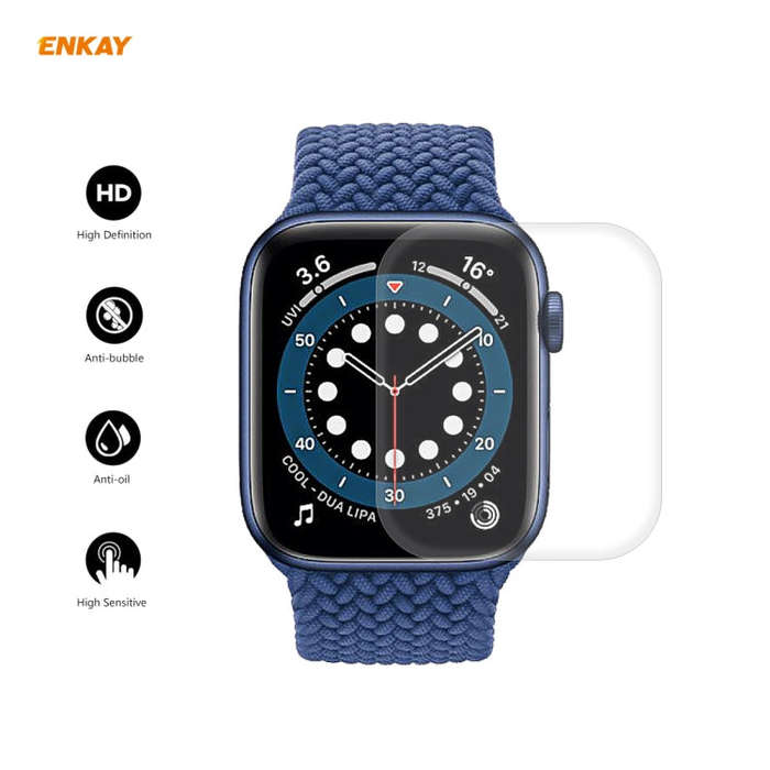 2 PCS For Apple Watch Series 6/5/4/SE 44mm ENKAY Hat-Prince 3D Full Screen PET Curved Hot Bending...